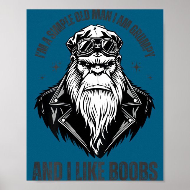 Poster Um velho homem simples é rabugento e gosta (nas co (Frente)