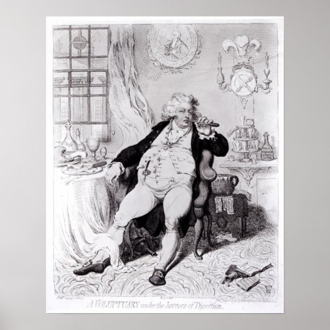 Póster Um voluntário sob os horrores da digestão (Frente)