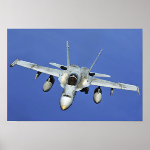 Póster Um zangão F/A-18 participa em uma missão