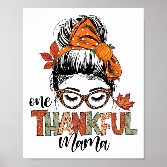 Poster Uma agradecida mamãe Mensagem Bun Fall Autumn Than (Frente)
