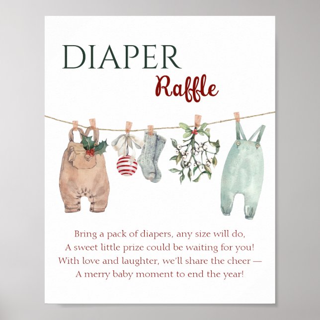Poster Uma Alegre Rifão de Roupas e Fraldas de Natal (Frente)