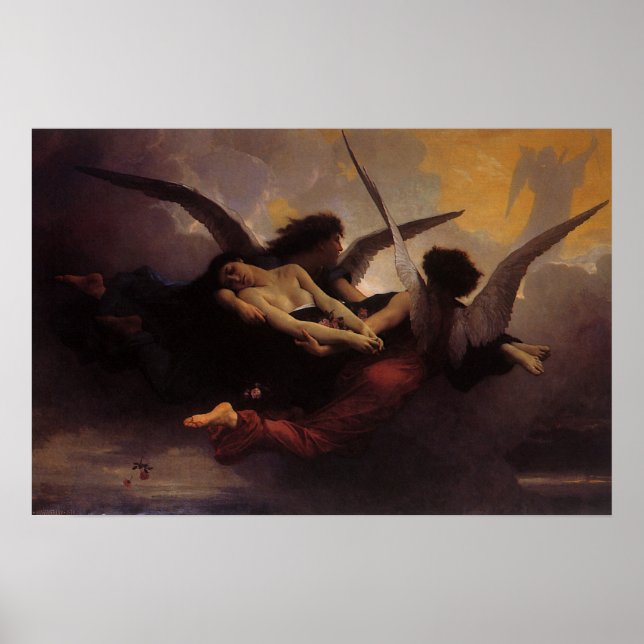 Poster Uma alma trazida para o céu por Bouguereau (Frente)