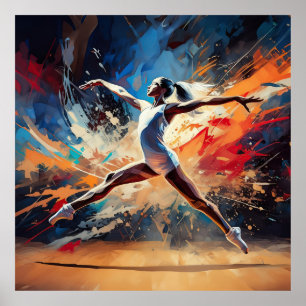 Poster Uma atleta de ginástica.