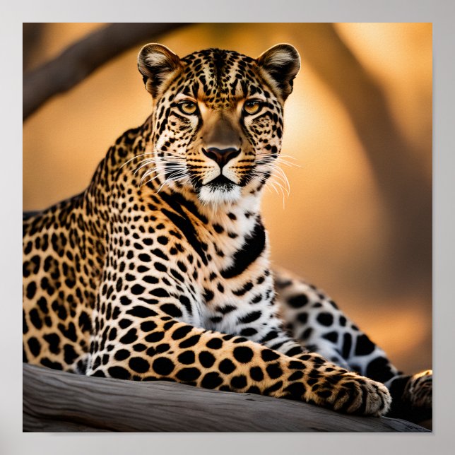 Poster Uma Bacia-Leopardo no Sol (Frente)