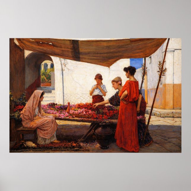 Poster Uma Banca de Flores por John William Waterhouse (Frente)