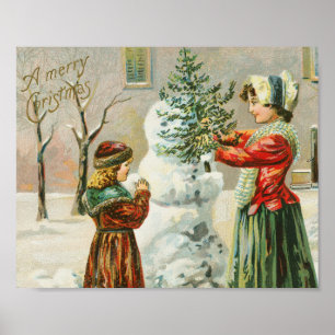 Poster Uma bela arte de vintagem de Natal