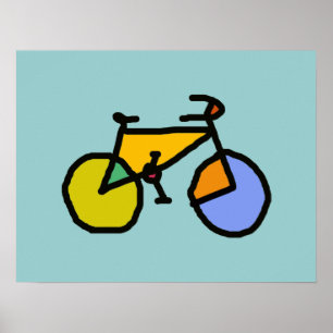 Póster uma bicicleta colorida
