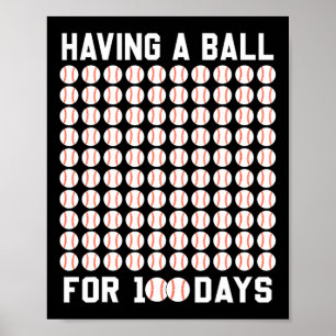 Poster Uma Bola Por 100 Dias De Basebol 100 Dias De Gi Es