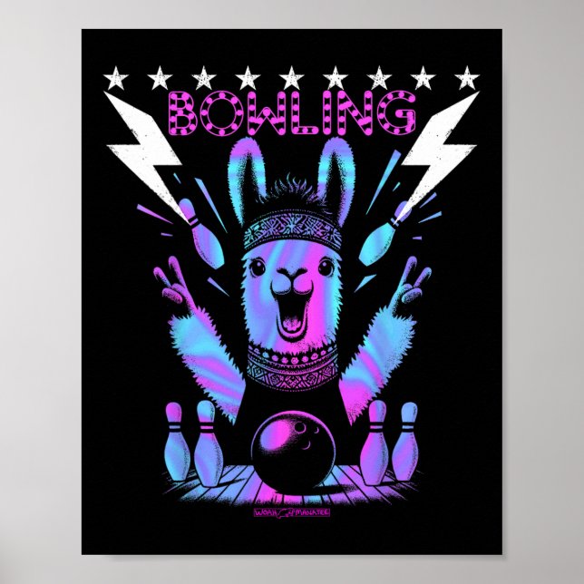 Poster Uma Boliche Legal De Llama Com Um Relâmpago (Frente)