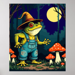 Poster Uma Bruxa Sapo Familiar Forrageando à Noite