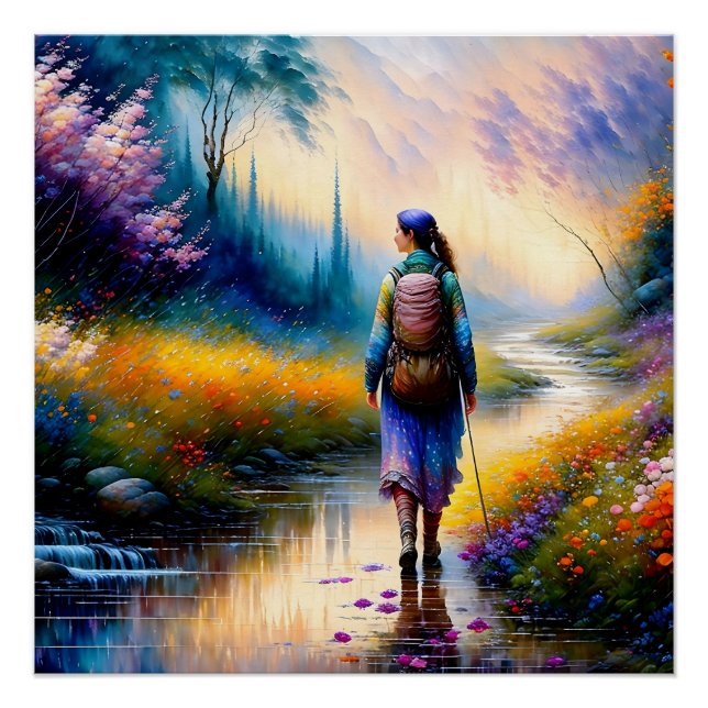 Póster Uma caminhada na obra de arte das florestas (Frente)