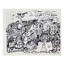 Póster Uma caminhada noturna para casa poster brilhante