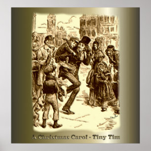 Póster "Uma canção de natal" "Bob Cratchit e Tim