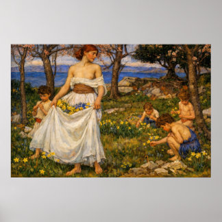 Poster Uma Canção de Primavera por John William Waterhous