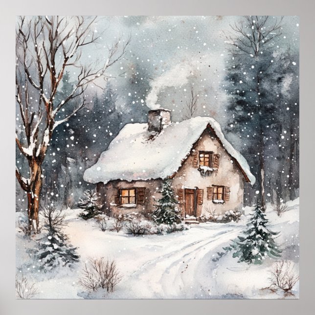 Poster Uma Casa Aconchegante no inverno (Frente)