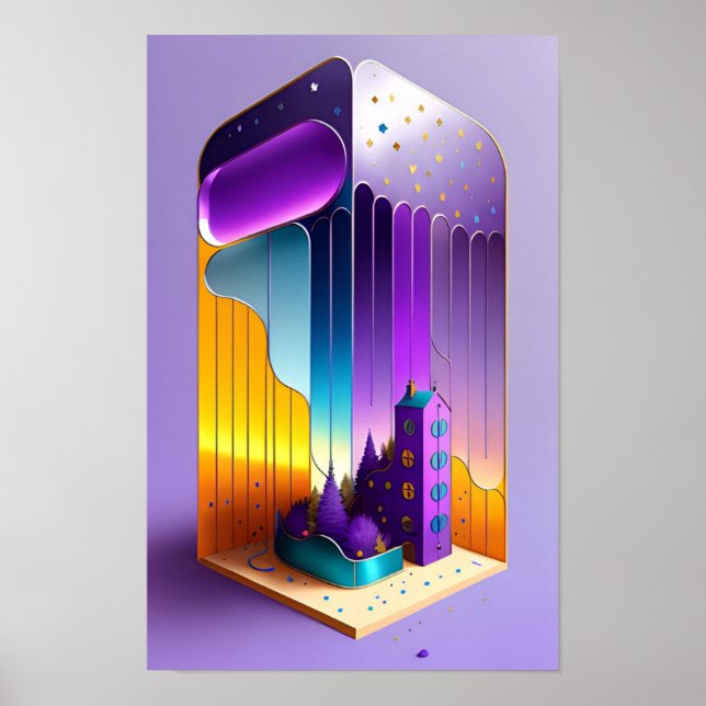 Poster Uma Casa Branca e Árvores (Frente)