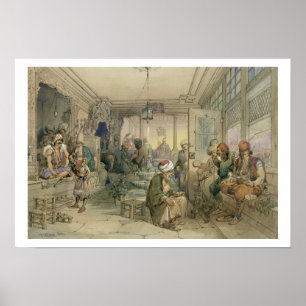 Póster Uma casa do café, Constantinople, 1854 (caneta &