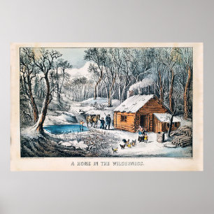 Póster Uma casa na selva, Currier & Ives