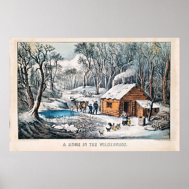 Póster Uma casa na selva, Currier & Ives (Frente)