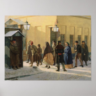 Poster Uma cena da rua, fora de uma prisão, 1868