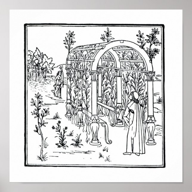 Póster Uma cena de jardim, de 'Hypnerotomachia Poliphili' (Frente)