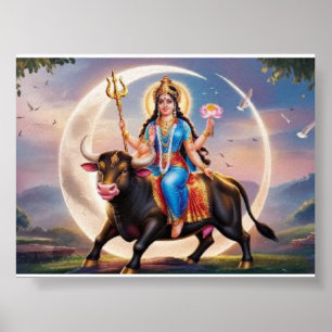 Poster Uma cena majestosa da deusa-mãe hindu Shail
