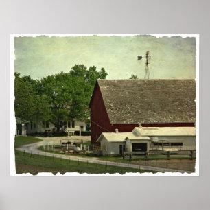 Poster Uma cena rural da fazenda de Iowa