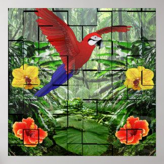 Póster Uma cena tropical da floresta tropical de Artsy