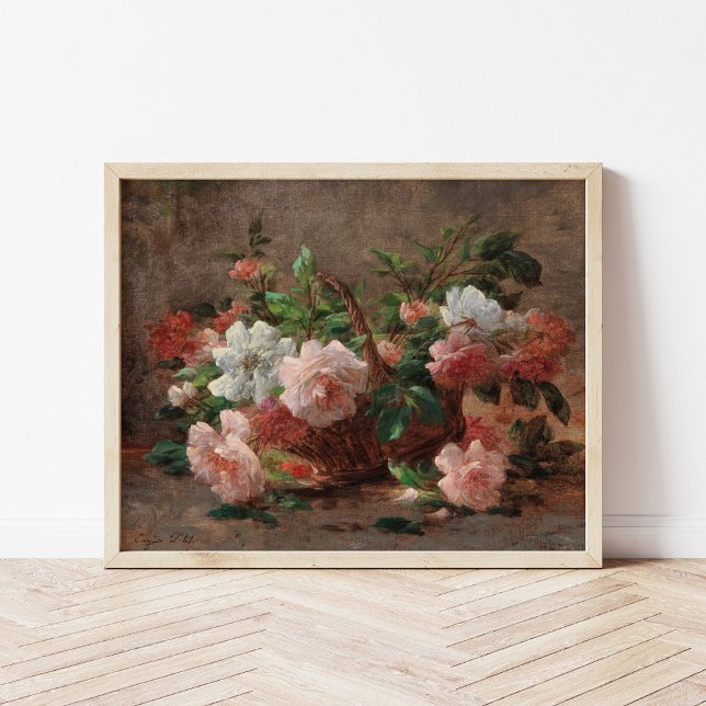 Poster Uma cesta com Rosas | Eugene Petit (Criador carregado)
