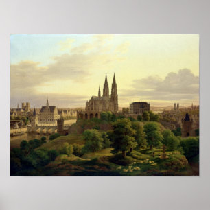 Póster Uma cidade medieval em 1830, 1830