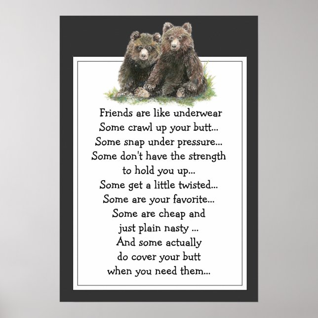 Poster Uma citação engraçada sobre amigos é como o subwar (Frente)