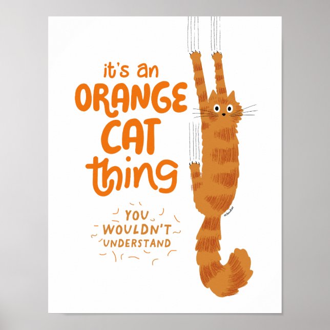 Poster Uma Coisa De Gato Laranja - Gato Engraçado De Tábu (Frente)