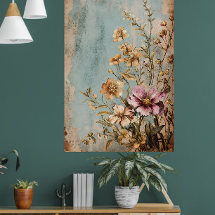Poster Uma composição floral vintage ou shabby chic