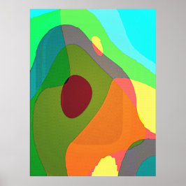 Poster Uma Confusão Colorida 1107 Arte Abstrata