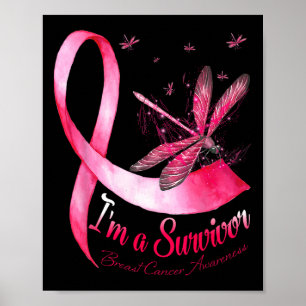 Poster Uma Consciência do Cancer de Dragonfly Sobrevivent