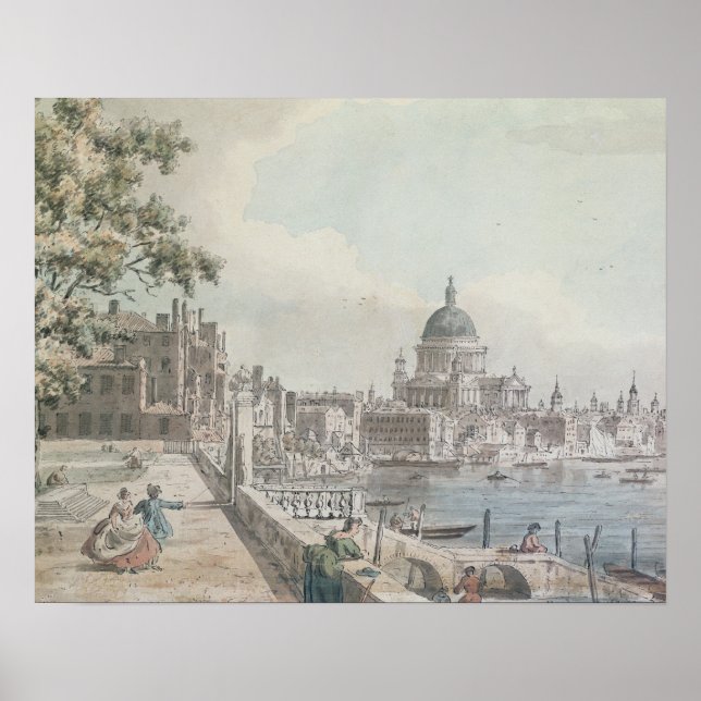 Póster Uma cópia de parte de um desenho de Canaletto, de  (Frente)