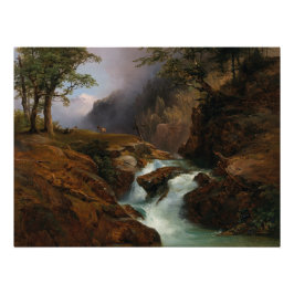 Póster Uma Corrente de Montanha, Paisagem em Schoppernau