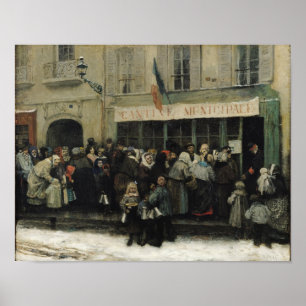 Póster Uma cozinha de sopa durante o cerco de Paris