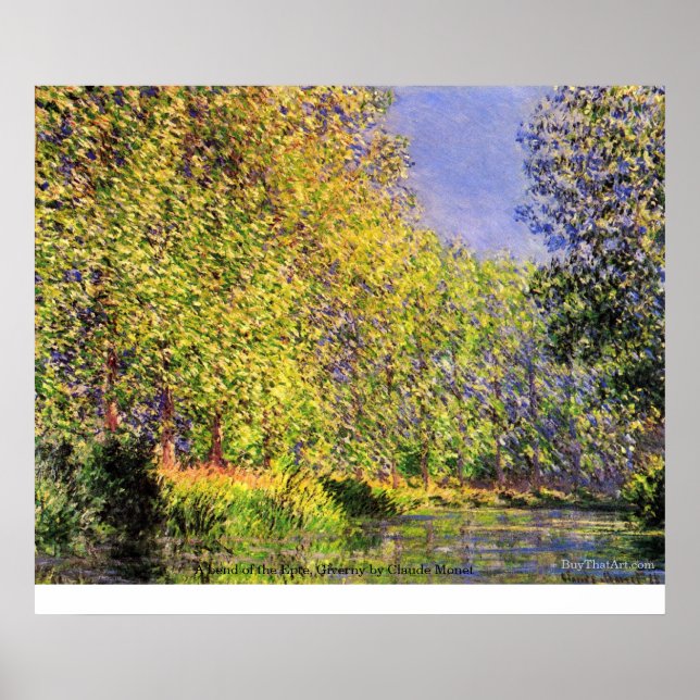 Poster Uma curva do Epte, Giverny, de Claude Monet (Frente)