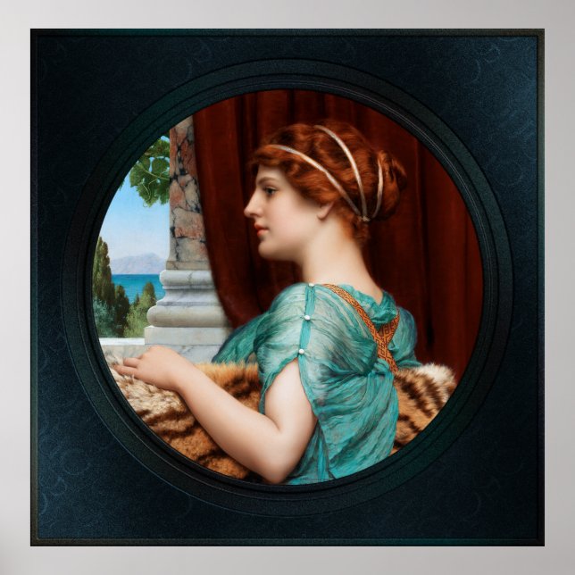 Poster Uma dama Pompeia por John William Godward (Frente)