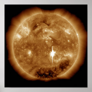 Póster Uma enorme explosão solar de classe X irrompe no S