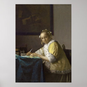 Poster Uma Escrevendo, c. 1665 (óleo na canvas)