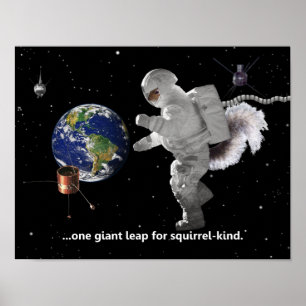 Poster Uma etapa pequena para o tipo do esquilo