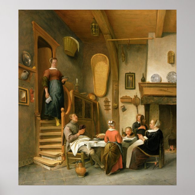 Póster Uma família dizendo graça (Frente)