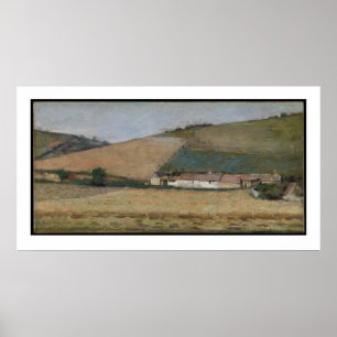 Póster Uma fazenda entre colinas, Giverny, c.1887