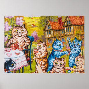 Poster Uma festa de chá de verão de Louis Wain