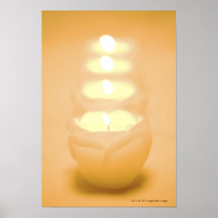 Poster Uma fileira de velas iluminadas