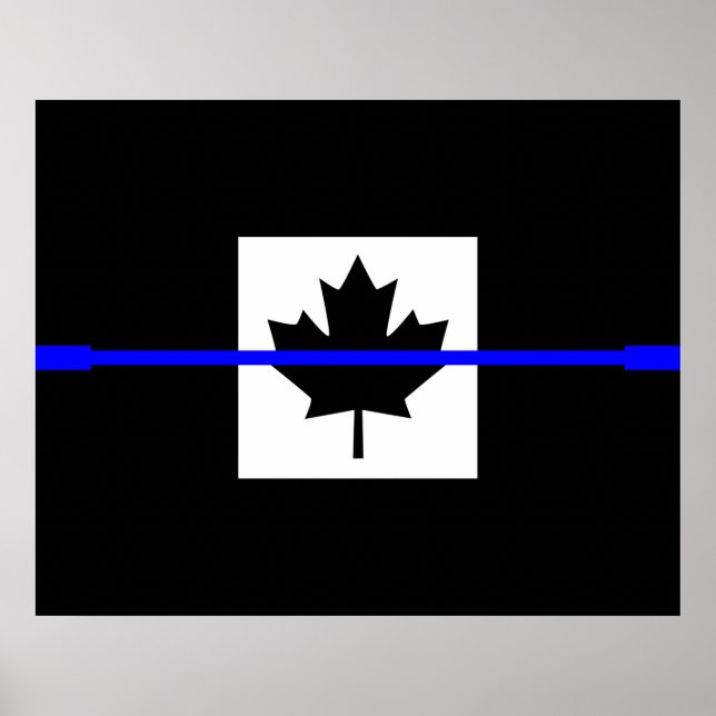 Póster Uma fina linha azul bandeira canadense (Frente)