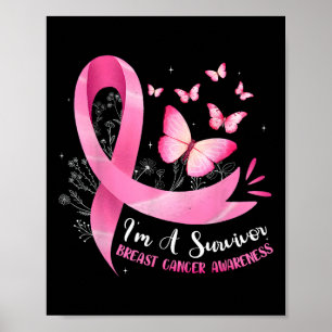 Poster Uma Fita Rosa De Consciência Do Cancer De Mama Sob