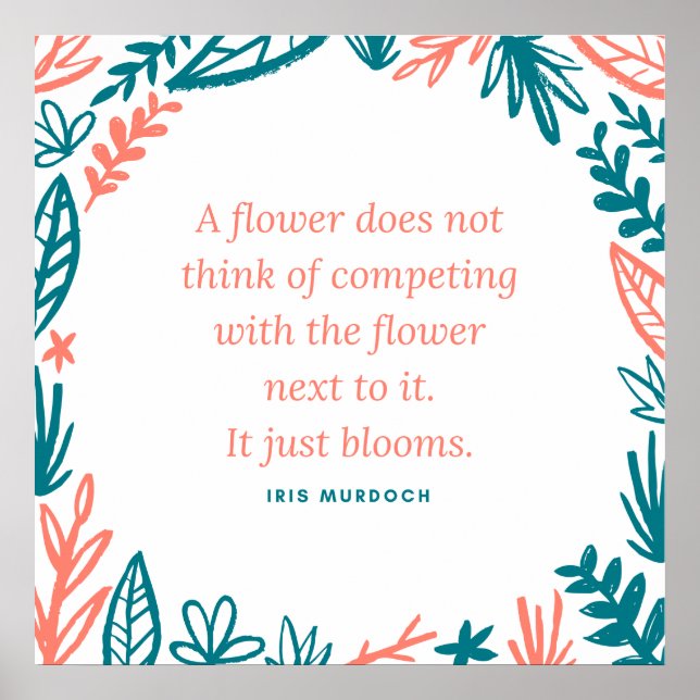 Poster 'Uma Flor não pensa em competir' Cotação (Frente)